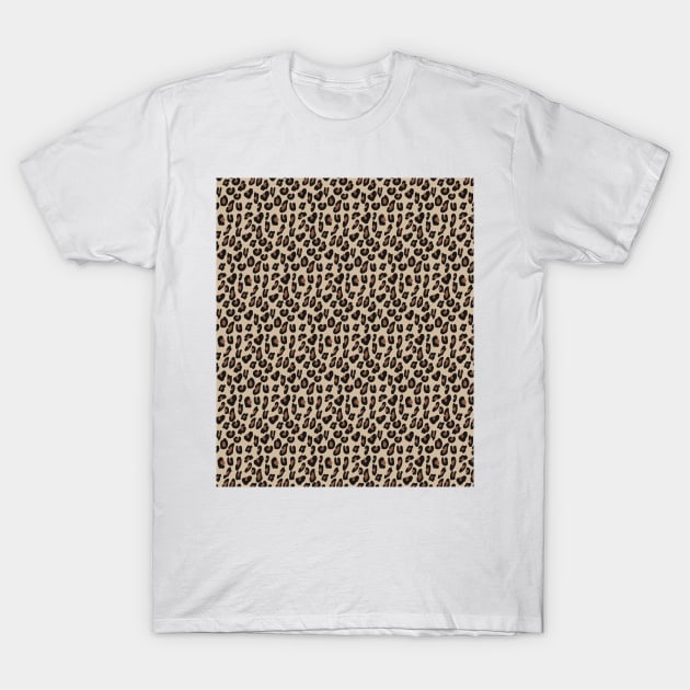 Tan and Brown Leopard Skin Cheetah Print T-Shirt by squeakyricardo